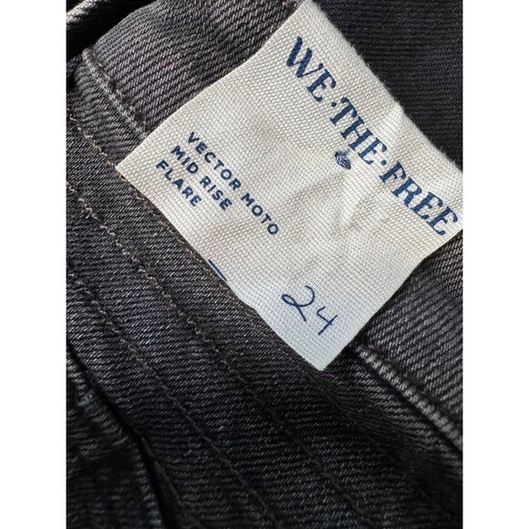 We The Free Vector Moto Mid Rise Size 24 Flare Black NWT Tall - Picture 4 of 16